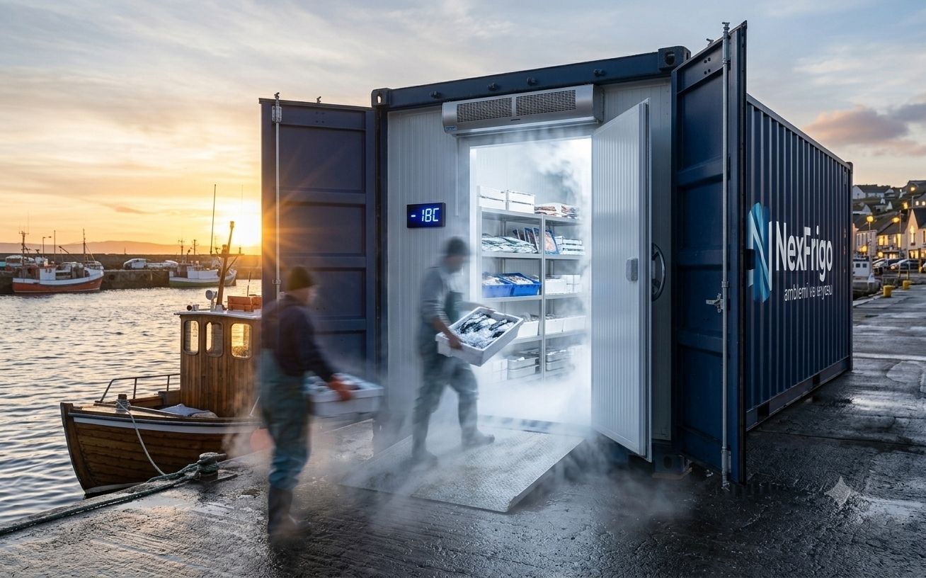 Et ve balık için endüstriyel soğuk oda ve şok dondurucu (blast freezer)