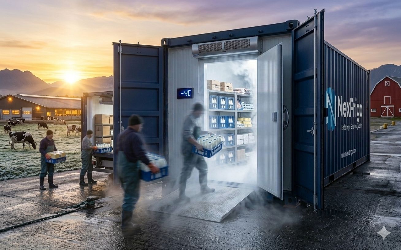 Mobil soğutma konteyneri (konteyner frigo) sahada kurulu